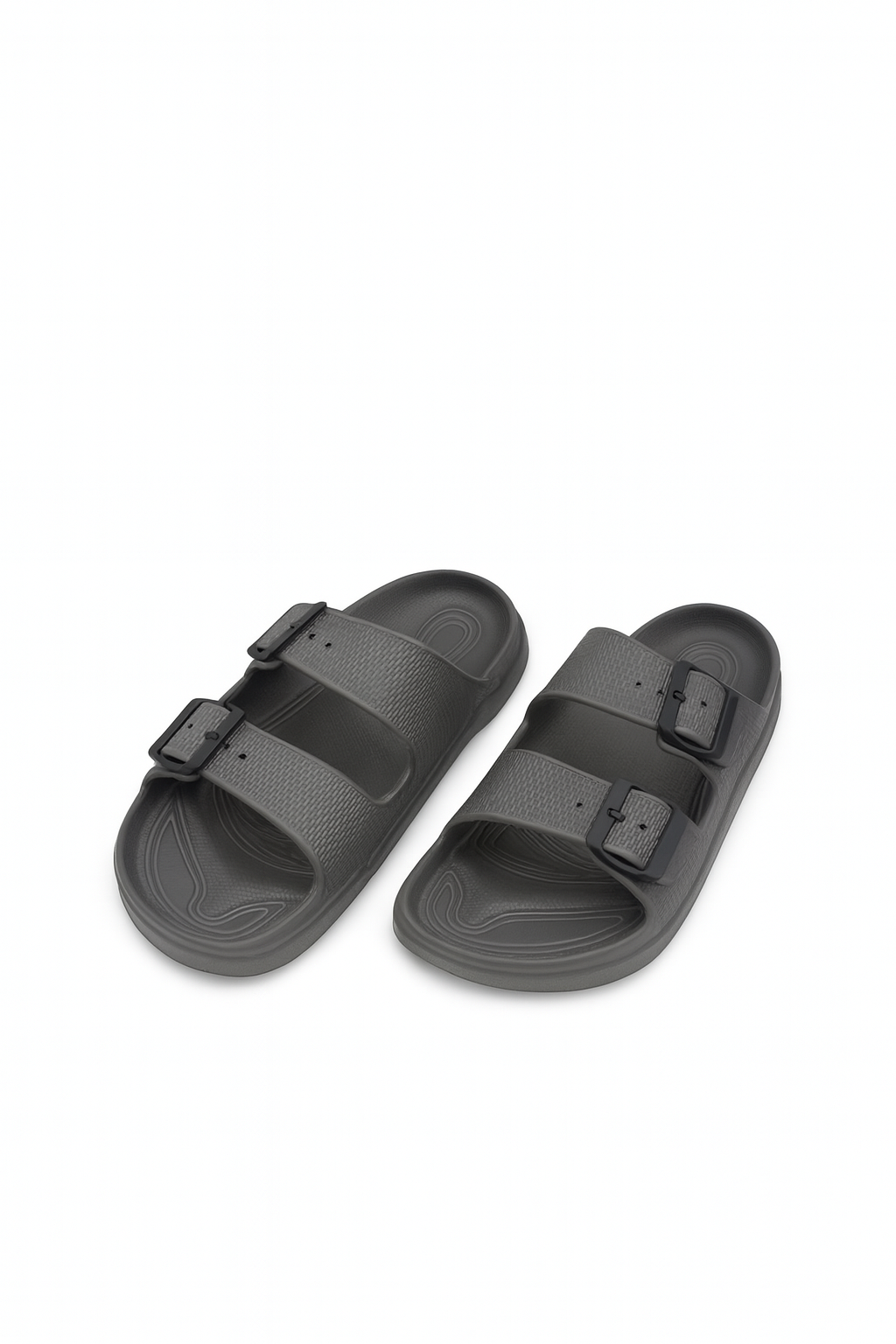 Two Buckle Sandals for Men Classic Black