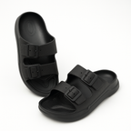 Two Buckle Sandals for Men Classic Black
