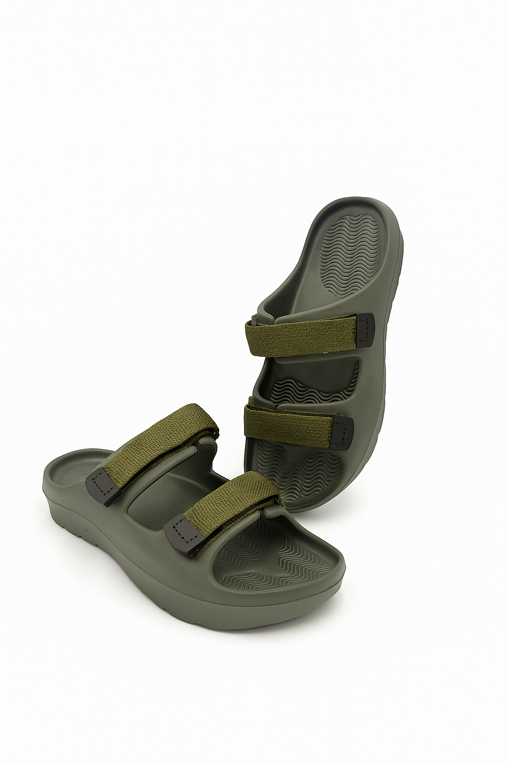 Twin Double Strap Sandals for Men Olive