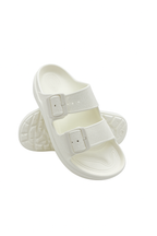 Two Buckle Sandals for Men Pearl White