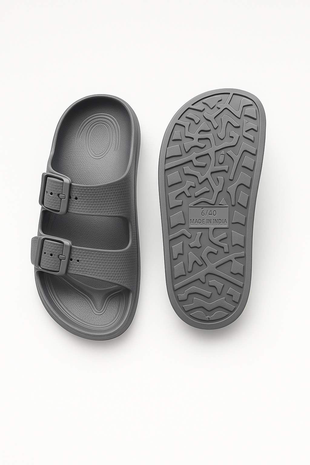 Two Buckle Sandals for Men Smoke Grey
