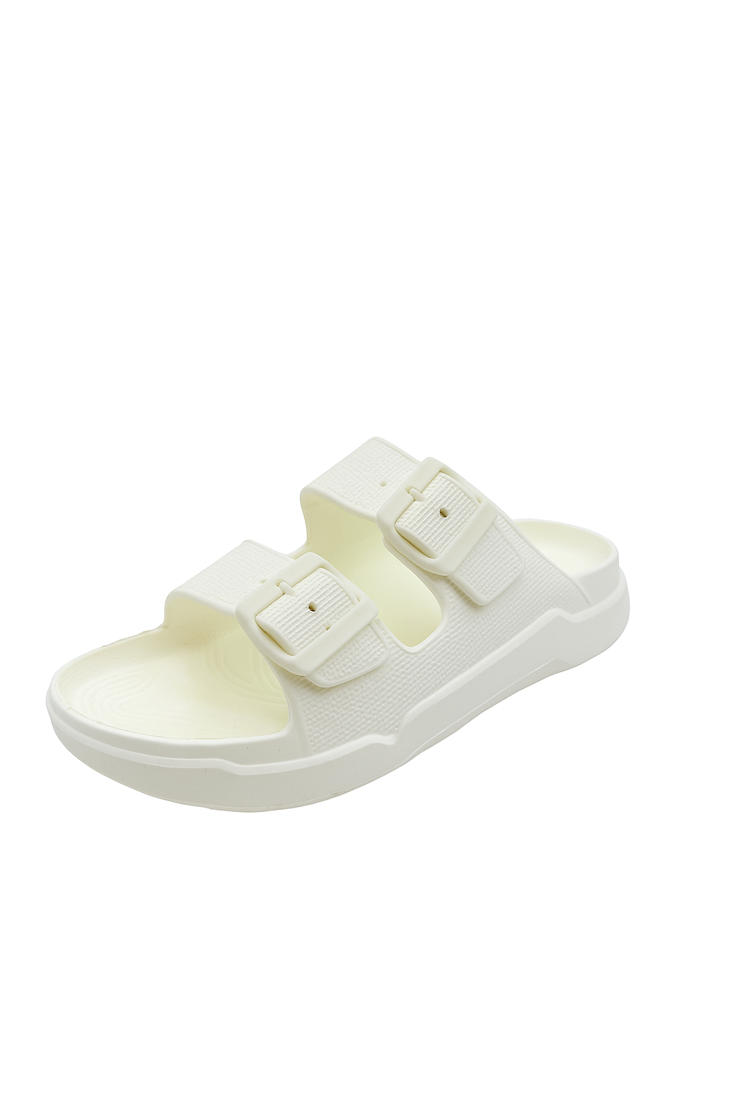 Two Buckle Sandals for Men Pearl White