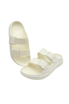Two Buckle Sandals for Men Pearl White