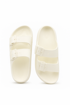 Two Buckle Sandals for Men Pearl White
