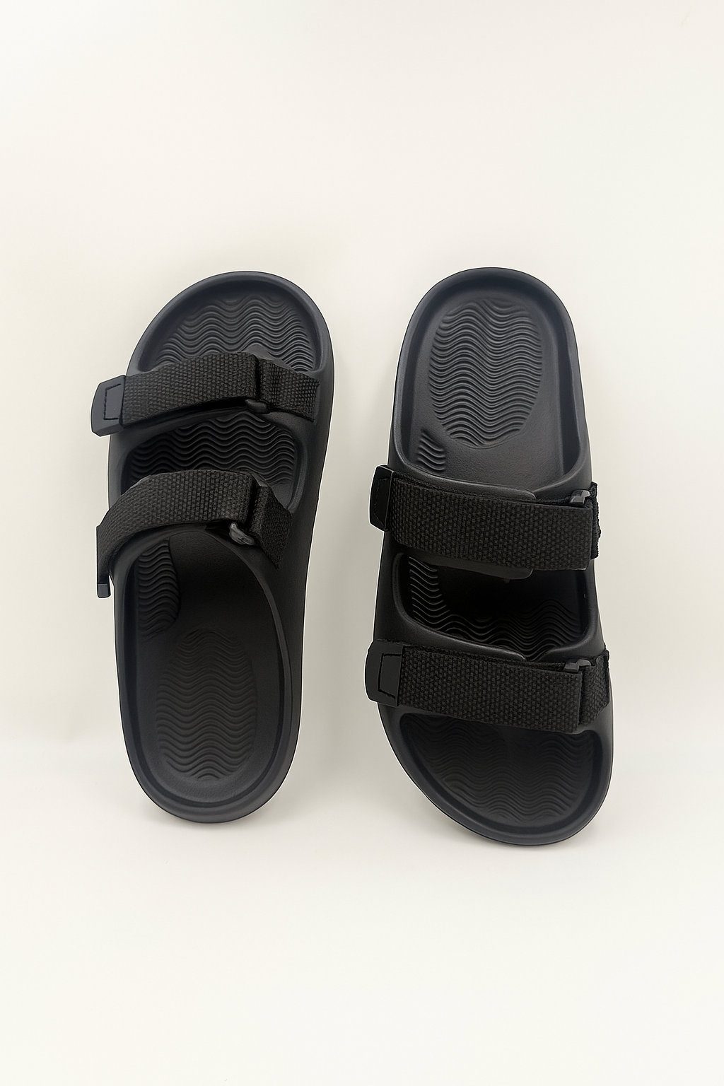Twin Double Strap Sandals for Men Classic Black
