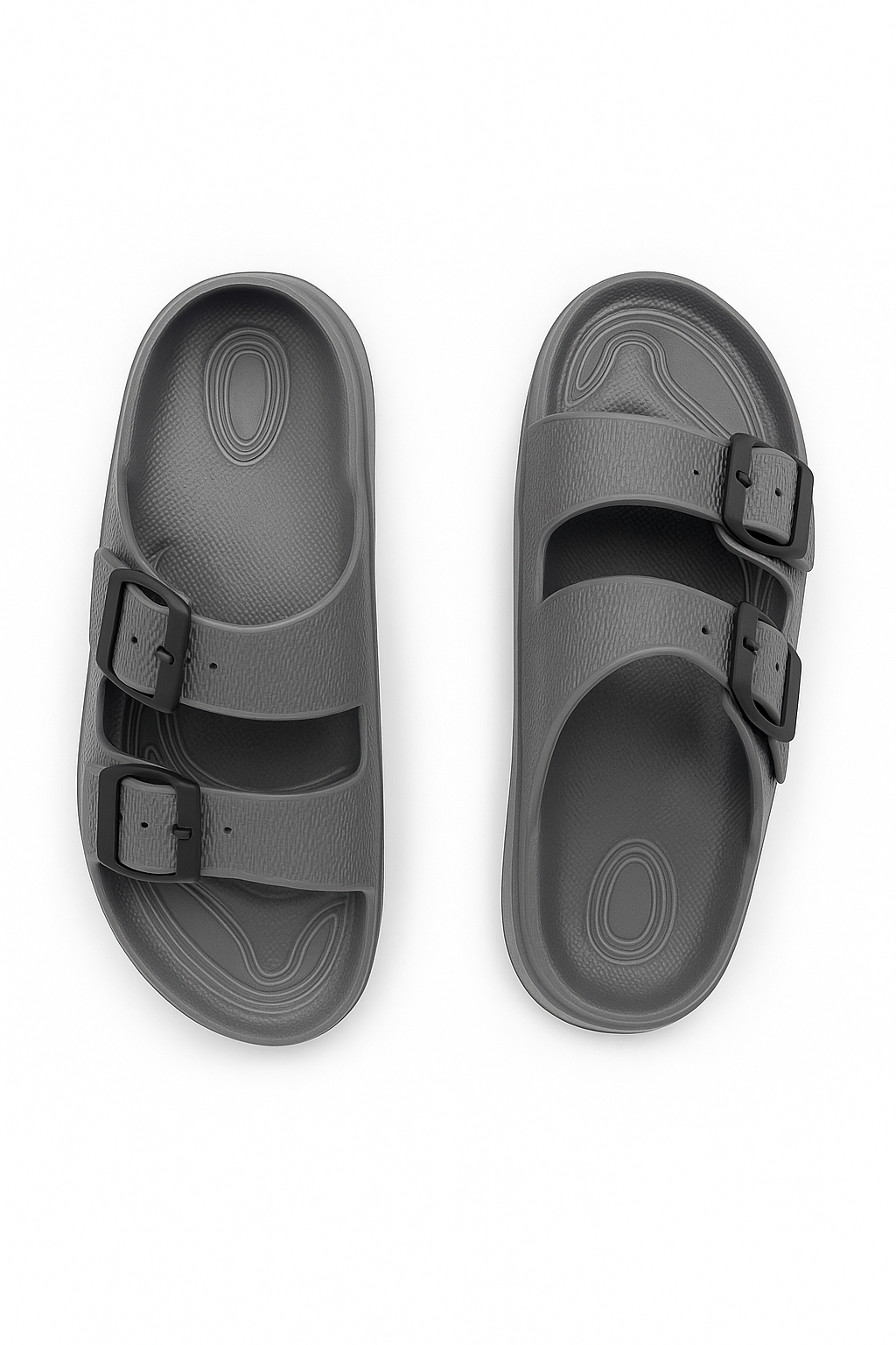 Two Buckle Sandals for Men Smoke Grey