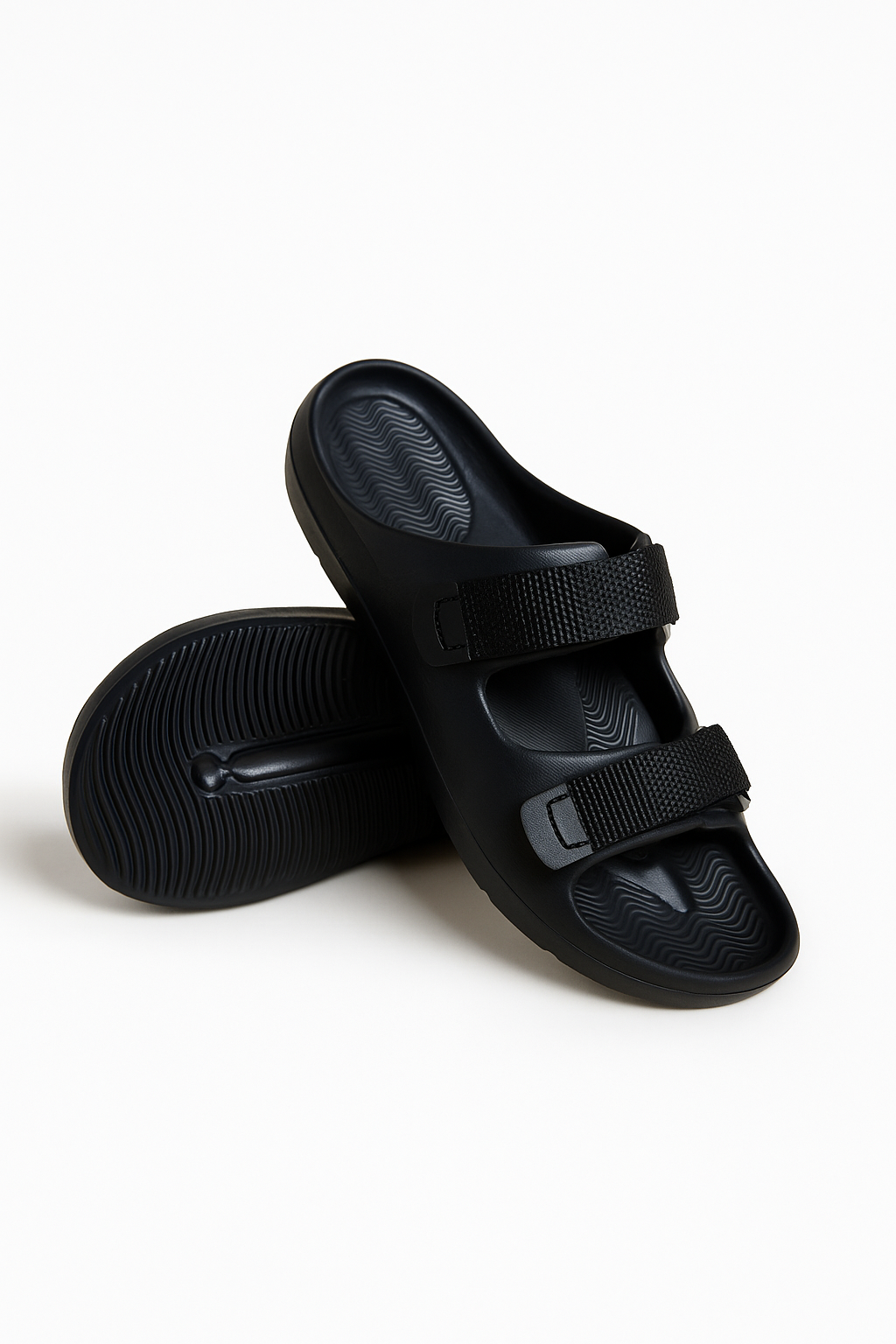 Twin Double Strap Sandals for Men Classic Black