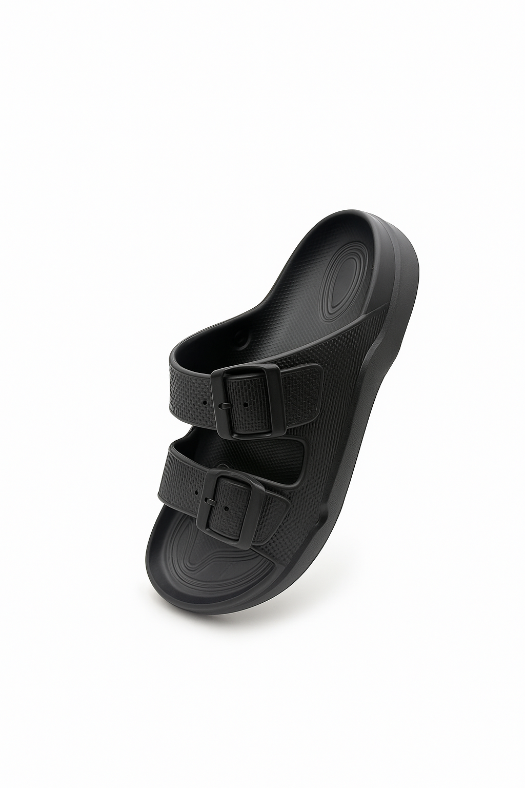 Two Buckle Sandals for Men Classic Black