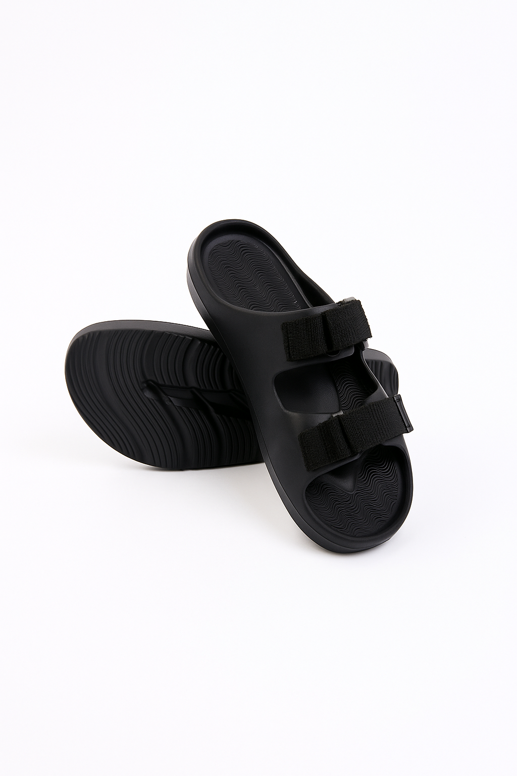 Twin Double Strap Sandals for Men Classic Black