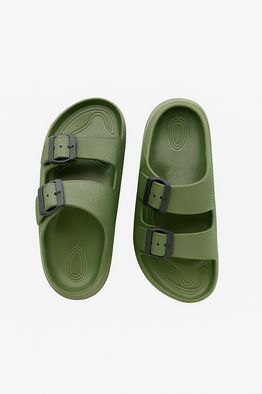 Two Buckle Sandals for Men Olive