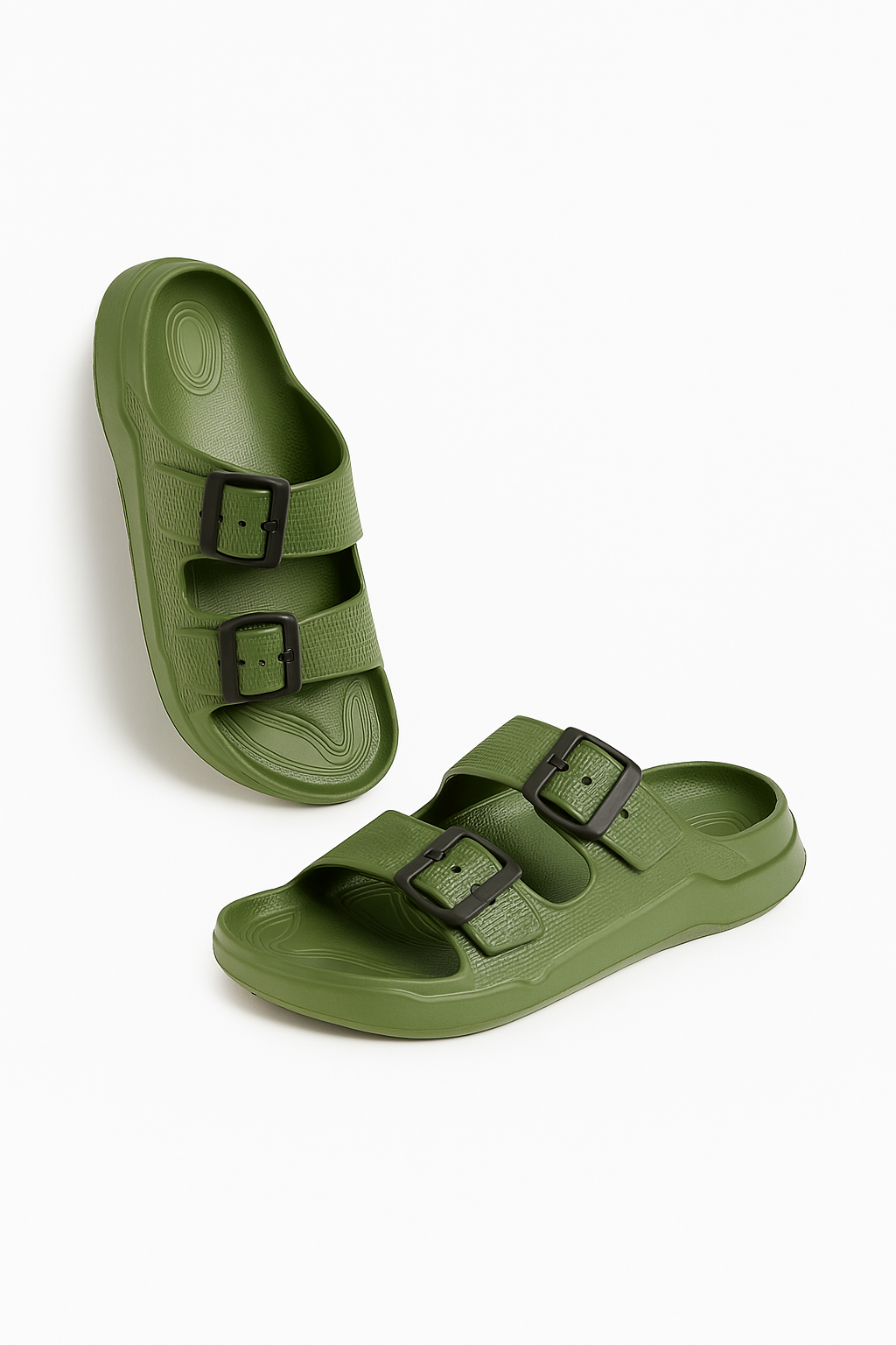 Two Buckle Sandals for Men Olive