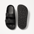 Two Buckle Sandals for Men Classic Black