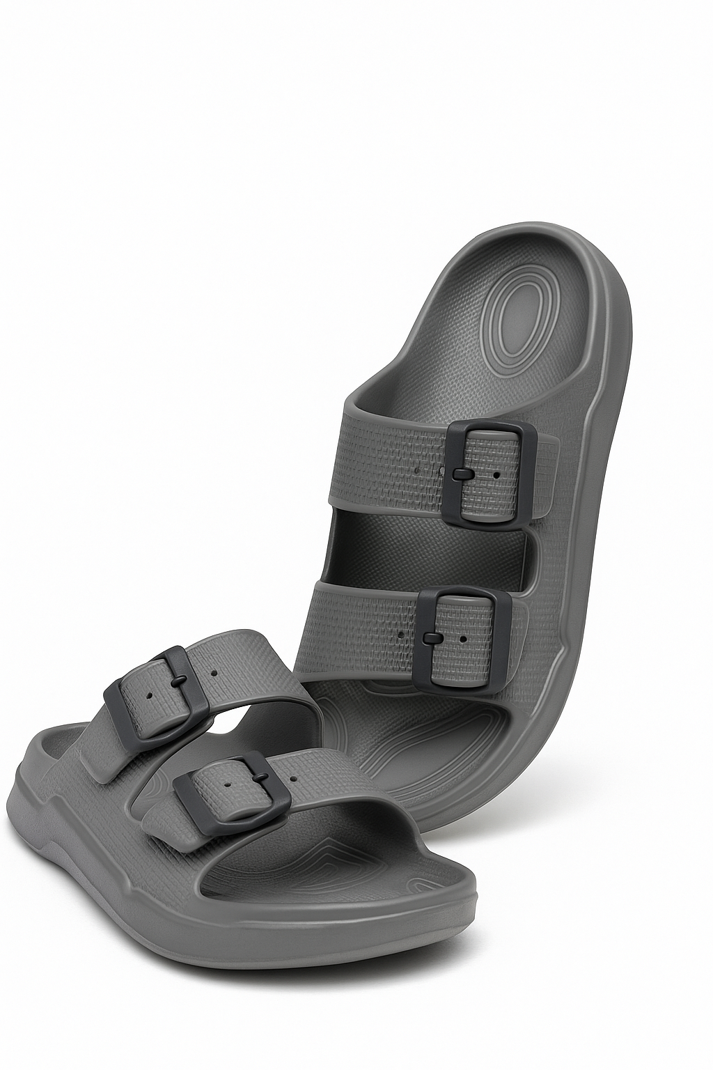 Two Buckle Sandals for Men Smoke Grey