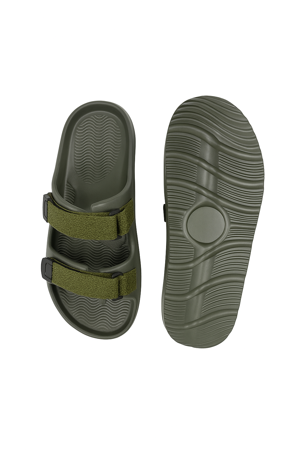 Twin Double Strap Sandals for Men Olive