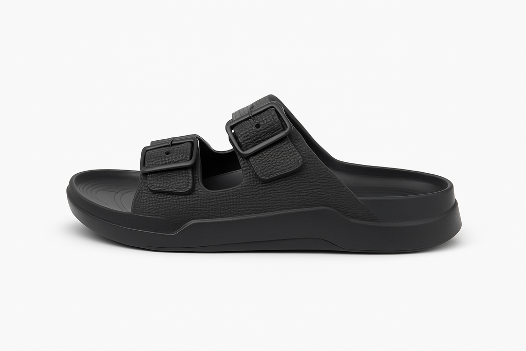 Two Buckle Sandals for Men Classic Black