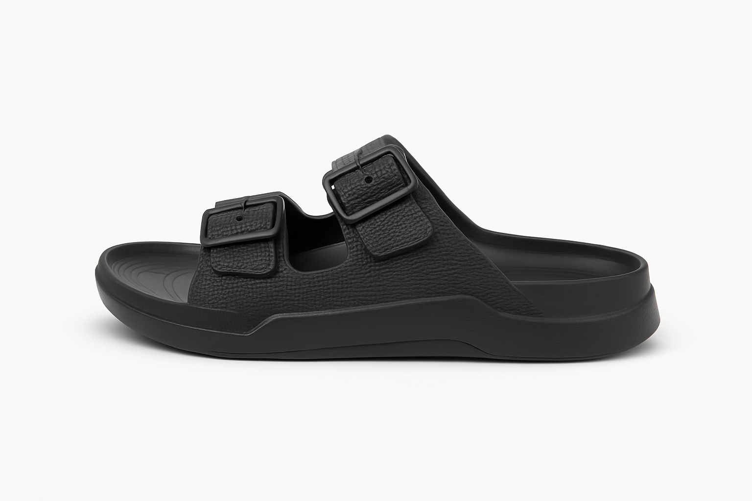 Two Buckle Sandals for Men Classic Black