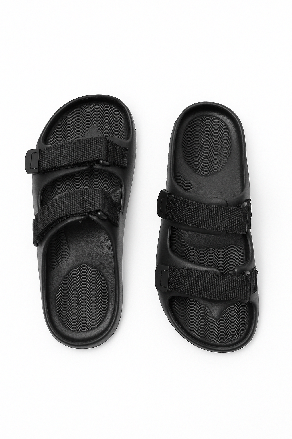 Twin Double Strap Sandals for Men Classic Black
